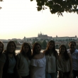 Las chicas de la delegacin mexicana delante del Castillo de Praga 14/9/16